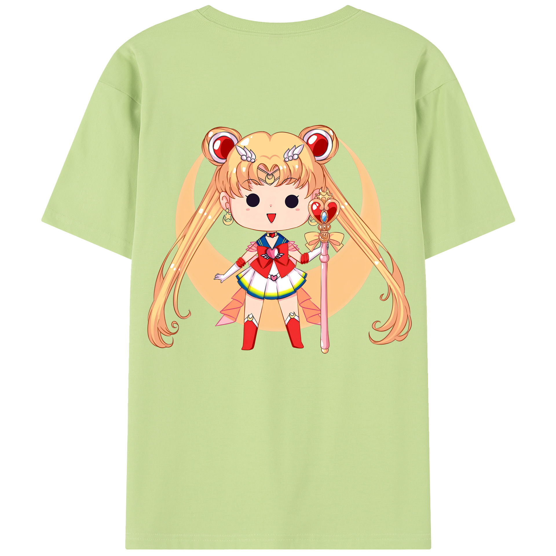 （画像用） 美少女戦士セーラームーン 月野 うさぎ つきの うさぎ Sailor Moon Tsukino Usagi 綿100％半袖Tシャツ（背面プリント）